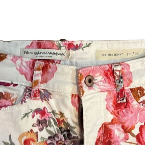 Pilcrow by anthropology, floral skinny jeans, size 25 - Picture 3 of 3
